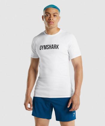 Pánské T Shirts Gymshark Apollo Bílé | CZ 2369KOR